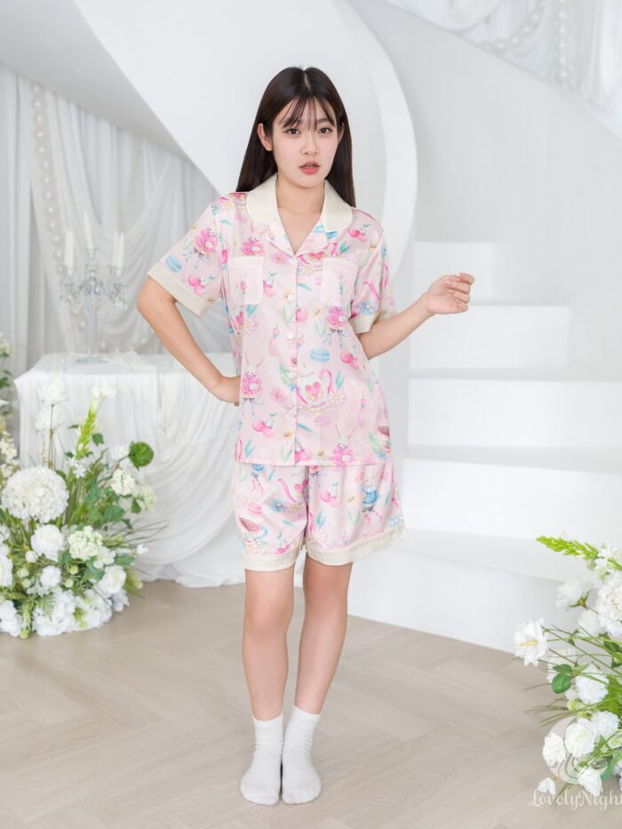 ชุดนอน LovelyNight แขนสั้น-ขาสั้น Macaron Bunny A43 - Image 7