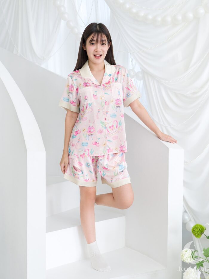 ชุดนอน LovelyNight แขนสั้น-ขาสั้น Macaron Bunny A43 - Image 6