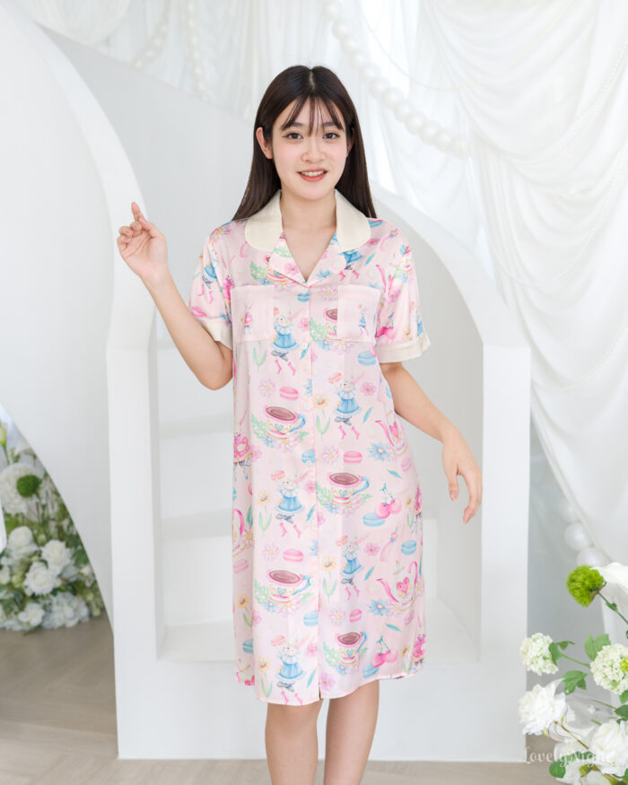 ชุดนอน LovelyNight กระโปรง Macaron Bunny C43
