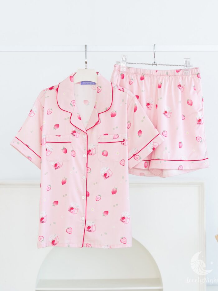 ชุดนอน LovelyNight แขนสั้น-ขาสั้น Strawberry Milk A11 - Image 8