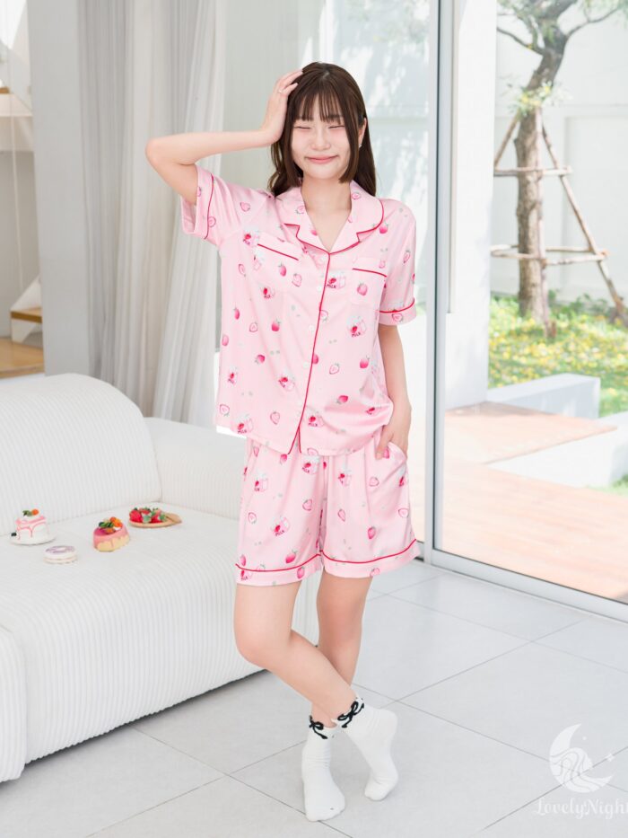 ชุดนอน LovelyNight แขนสั้น-ขาสั้น Strawberry Milk A11 - Image 6