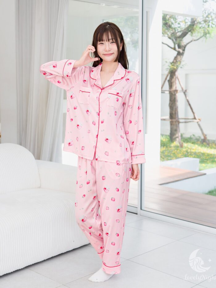 ชุดนอน LovelyNight แขนยาว-ขายาว Strawberry Milk B11 - Image 7