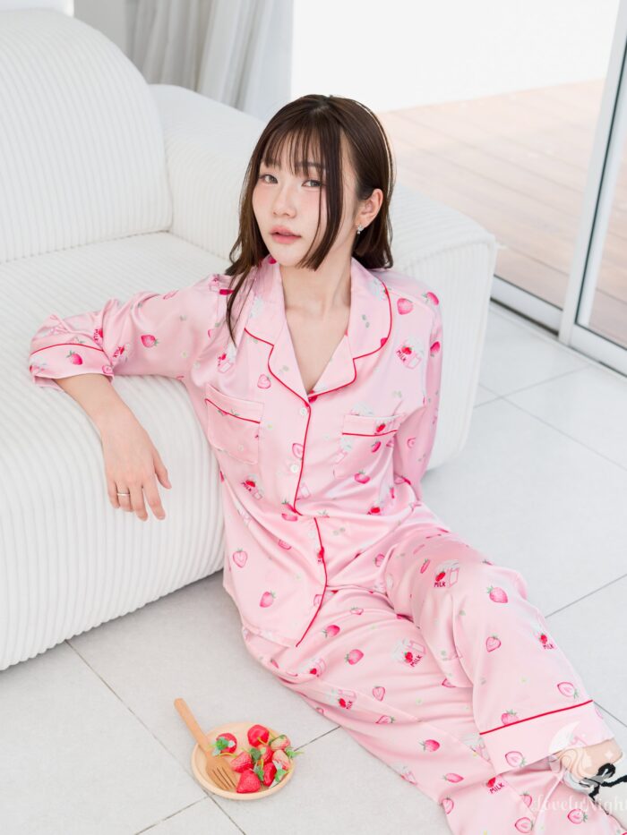 ชุดนอน LovelyNight แขนยาว-ขายาว Strawberry Milk B11 - Image 5