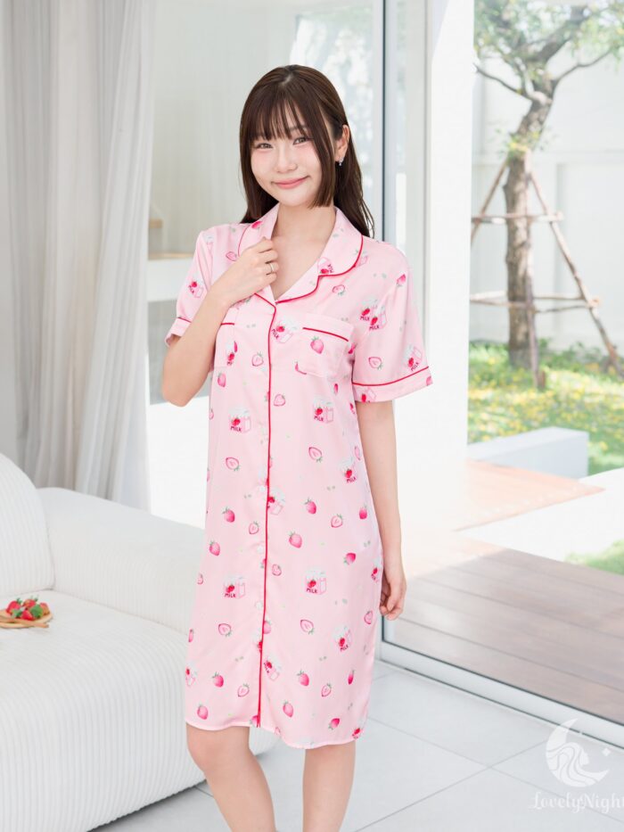ชุดนอน LovelyNight กระโปรง Strawberry Milk C11 - Image 2