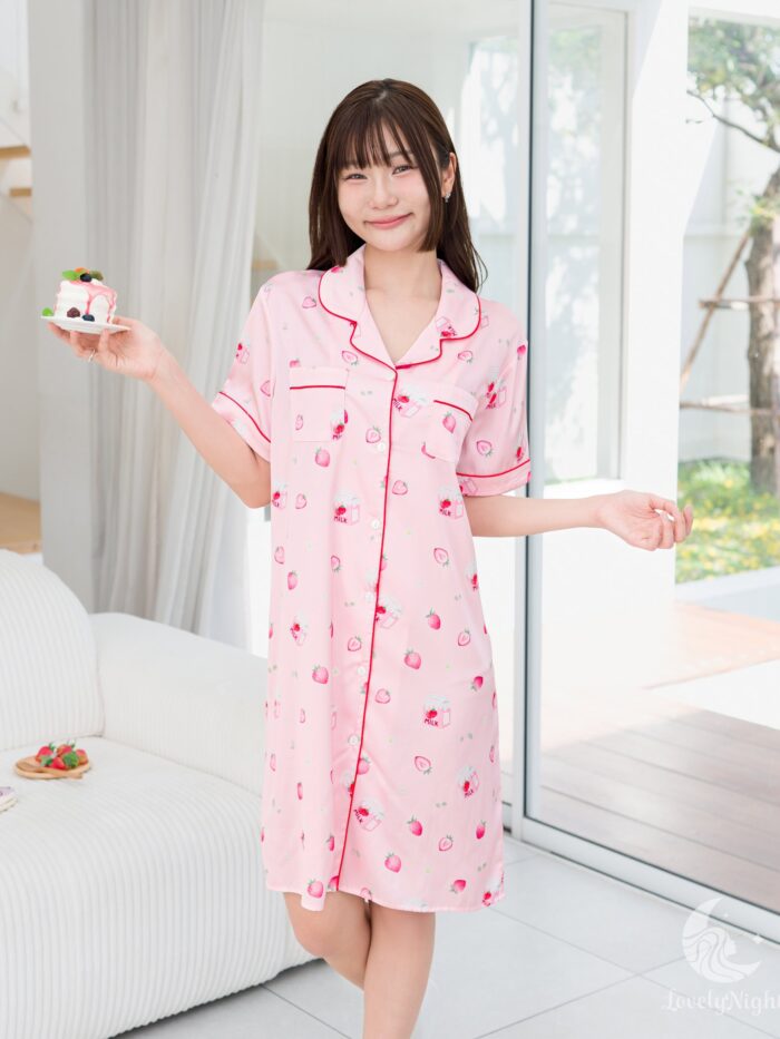 ชุดนอน LovelyNight กระโปรง Strawberry Milk C11