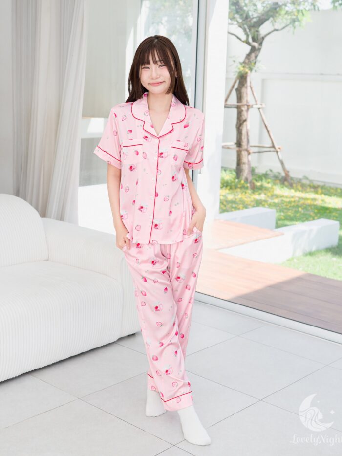 ชุดนอน LovelyNight แขนสั้น-ขายาว Strawberry Milk D11 - Image 7