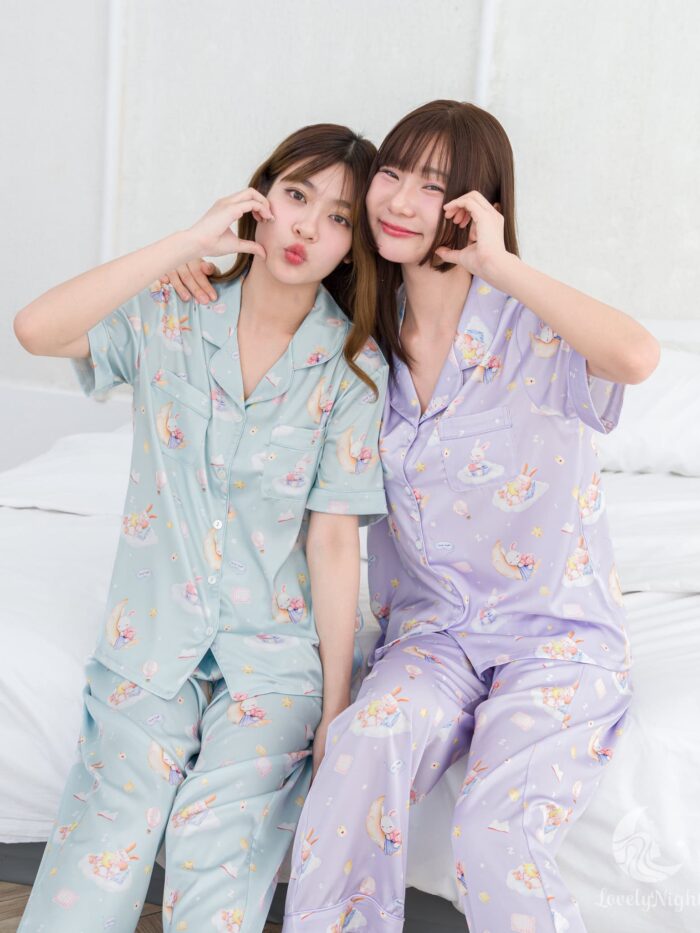 ชุดนอน LovelyNight แขนสั้น-ขายาว Bunny Dream D12 - Image 2