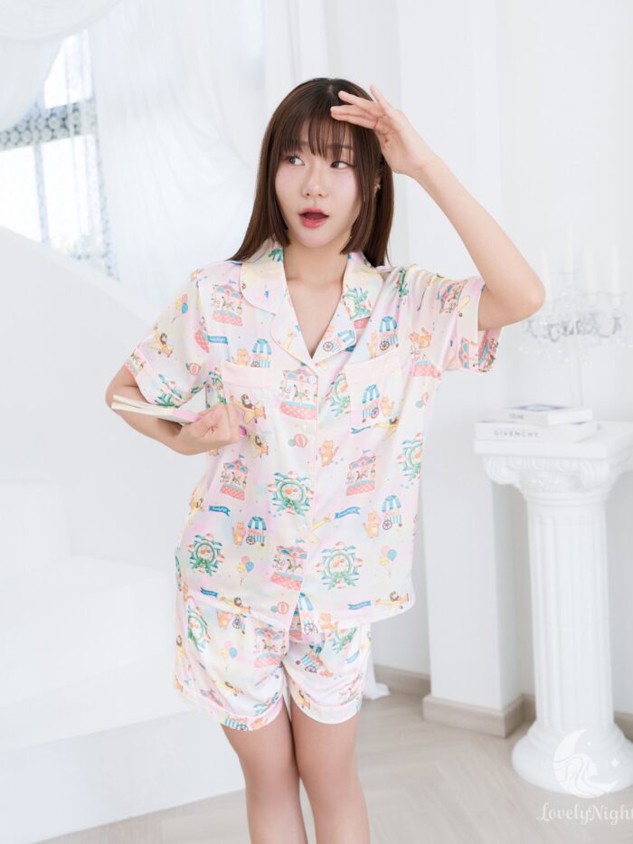 ชุดนอน LovelyNight แขนสั้น-ขาสั้น Candy Cat Land A14 - Image 3
