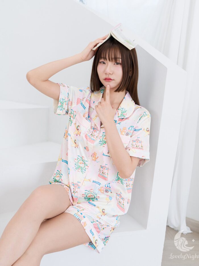 ชุดนอน LovelyNight แขนสั้น-ขาสั้น Candy Cat Land A14 - Image 5