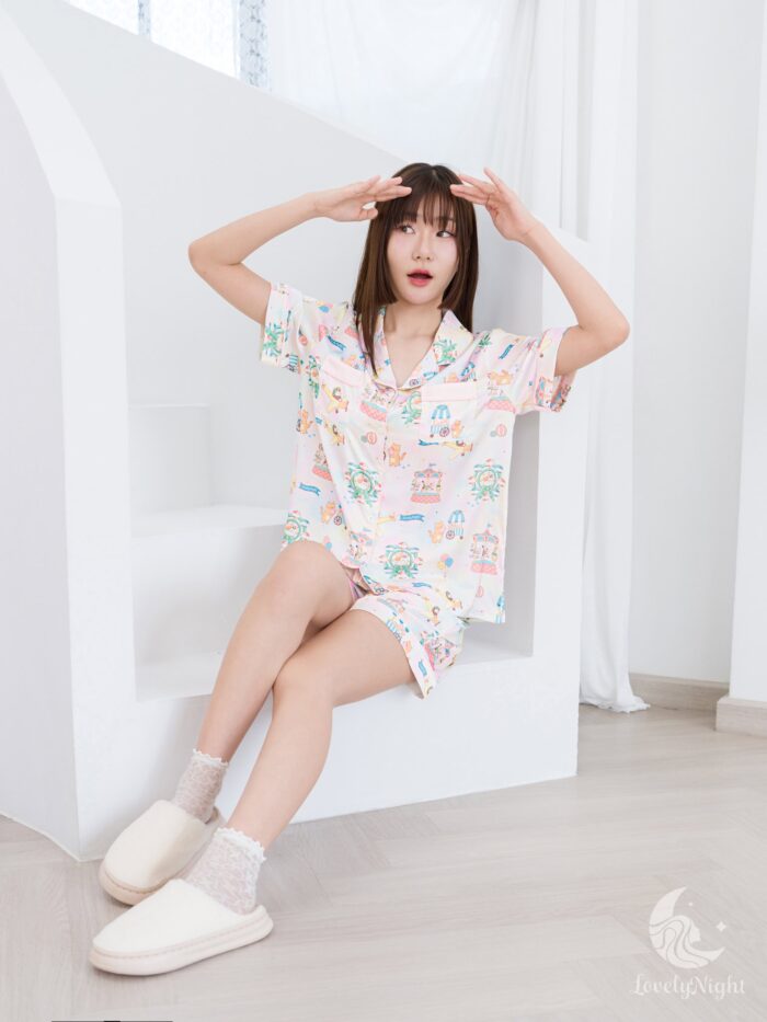 ชุดนอน LovelyNight แขนสั้น-ขาสั้น Candy Cat Land A14 - Image 6