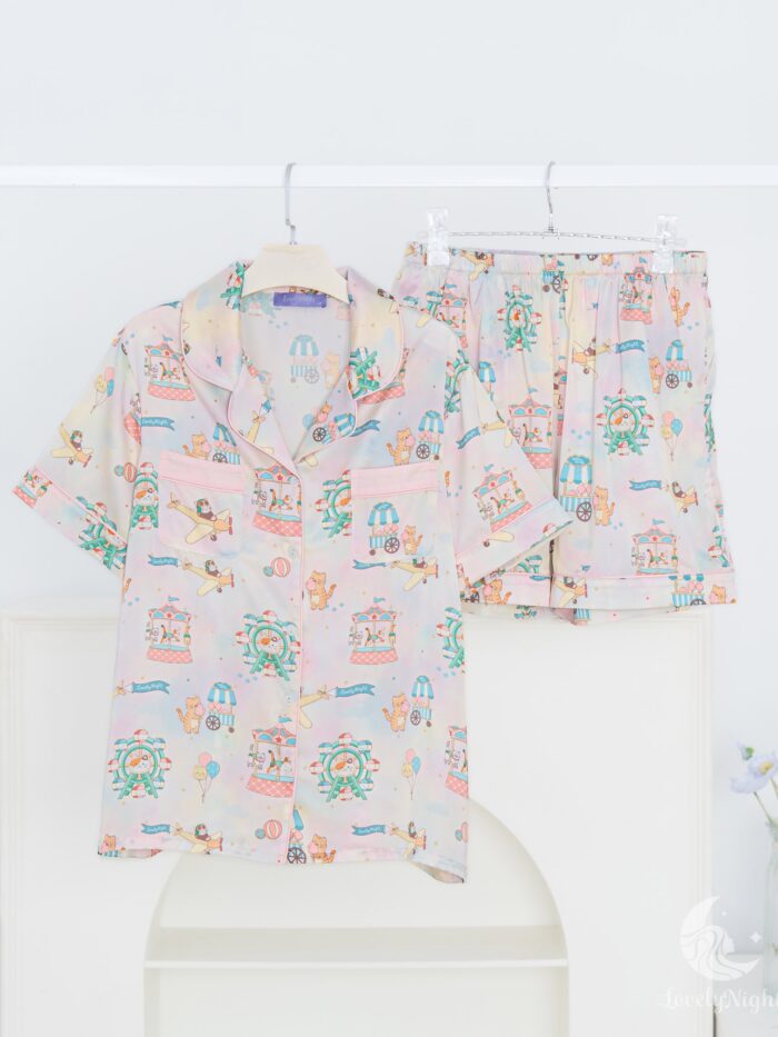 ชุดนอน LovelyNight แขนสั้น-ขาสั้น Candy Cat Land A14 - Image 9