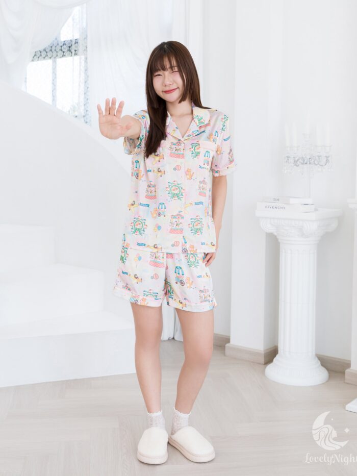 ชุดนอน LovelyNight แขนสั้น-ขาสั้น Candy Cat Land A14 - Image 7