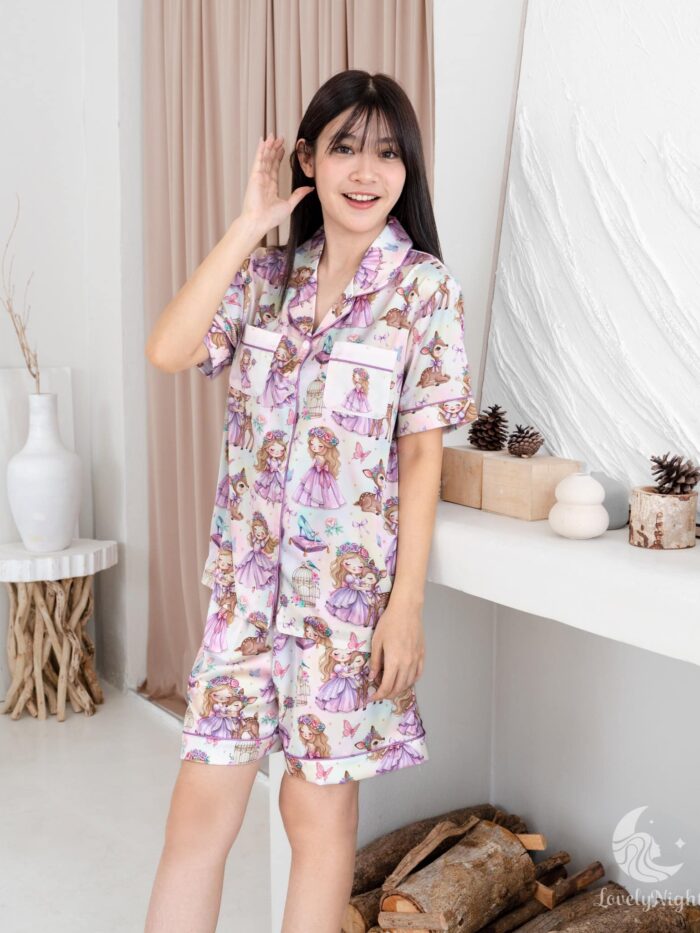 ชุดนอน LovelyNight แขนสั้น-ขาสั้น Princess A15 - Image 2