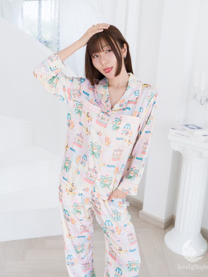 ชุดนอน LovelyNight แขนยาว-ขายาว Candy Cat Land B14 - Image 2