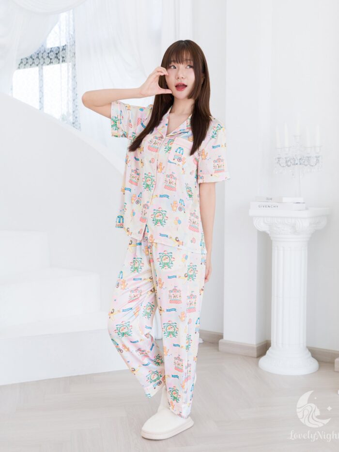 ชุดนอน LovelyNight แขนสั้น-ขายาว Candy Cat Land D14 - Image 6