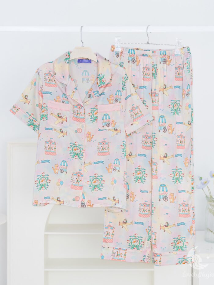 ชุดนอน LovelyNight แขนสั้น-ขายาว Candy Cat Land D14 - Image 9