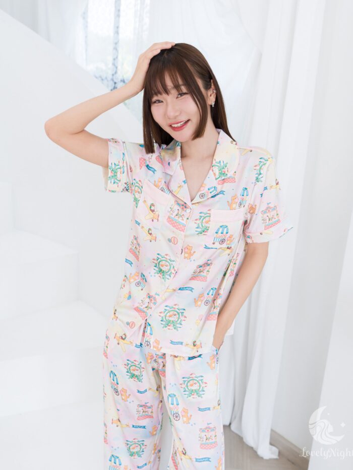 ชุดนอน LovelyNight แขนสั้น-ขายาว Candy Cat Land D14 - Image 3