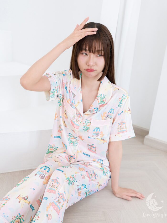 ชุดนอน LovelyNight แขนสั้น-ขายาว Candy Cat Land D14 - Image 4