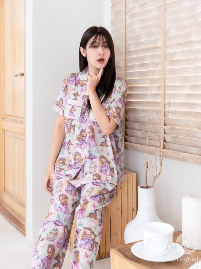ชุดนอน LovelyNight แขนสั้น-ขายาว Princess D15 - Image 6