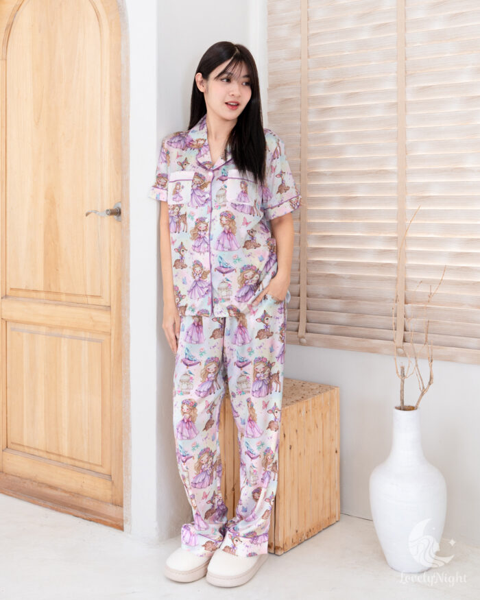 ชุดนอน LovelyNight แขนสั้น-ขายาว Princess D15