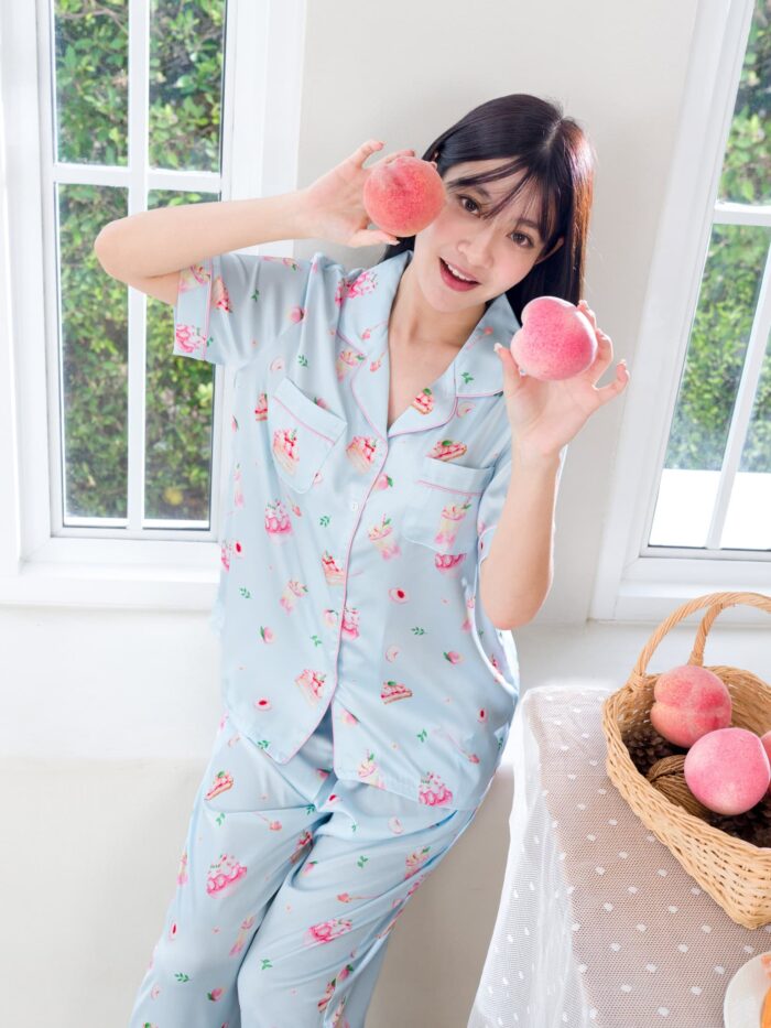 ชุดนอน LovelyNight แขนสั้น-ขายาว Sweet Peach D16 - Image 5