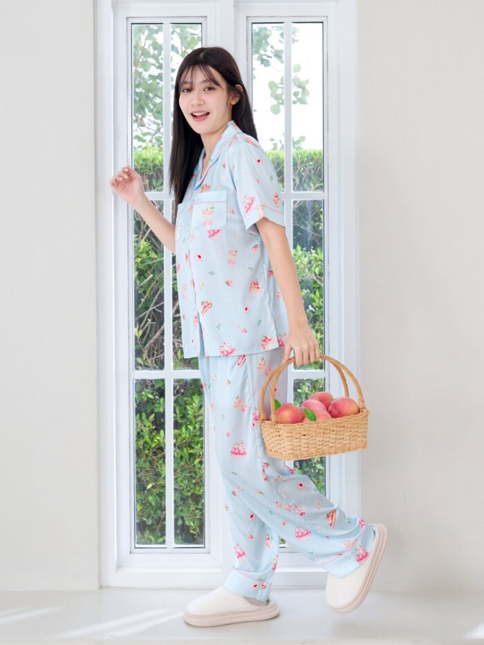 ชุดนอน LovelyNight แขนสั้น-ขายาว Sweet Peach D16 - Image 7