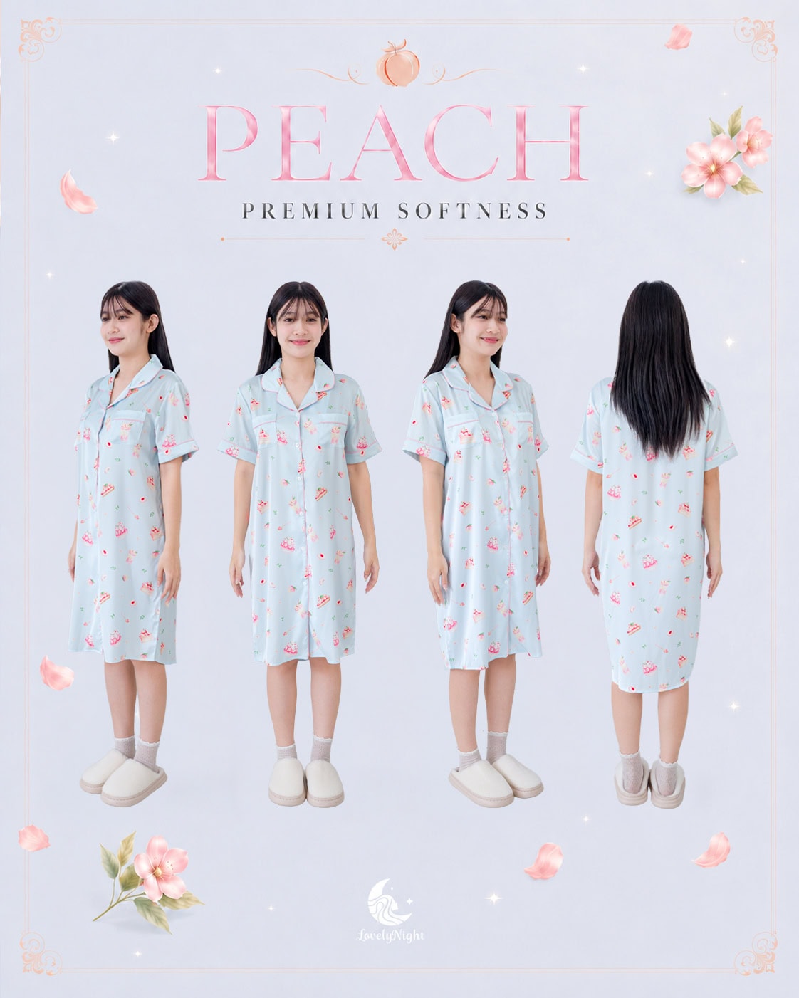 ชุดนอน LovelyNight กระโปรง Sweet Peach C16 - Image 9