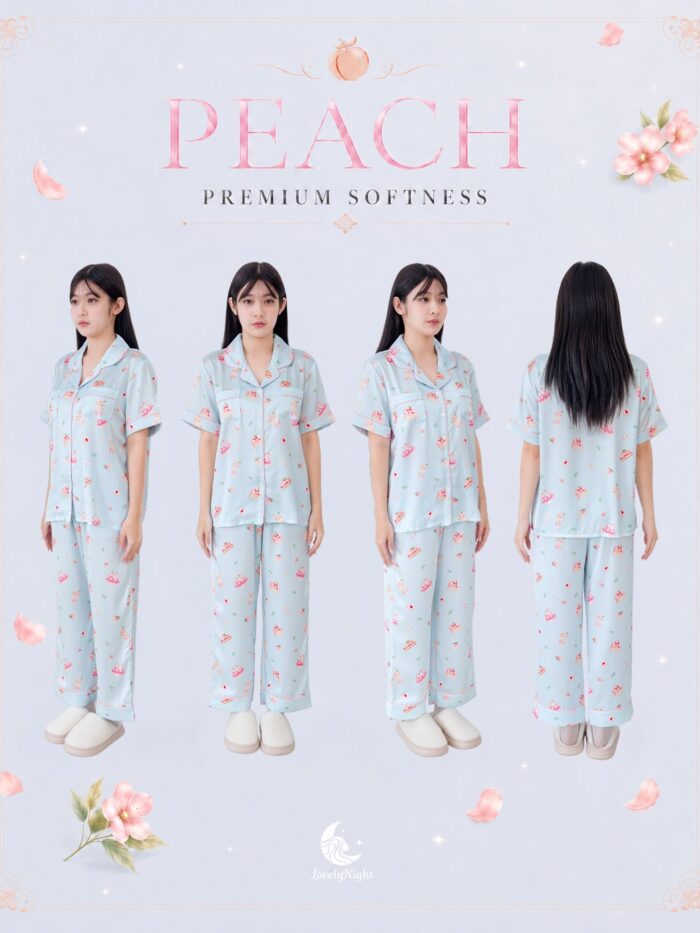 ชุดนอน LovelyNight แขนสั้น-ขายาว Sweet Peach D16 - Image 9