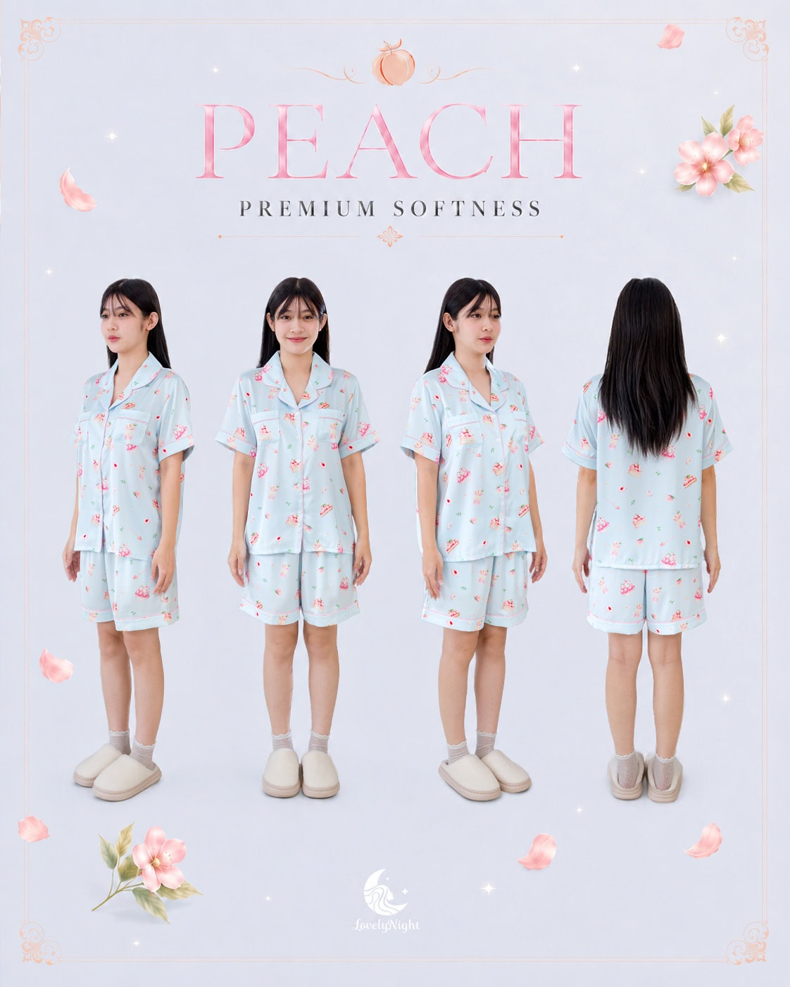 ชุดนอน LovelyNight แขนสั้น-ขาสั้น Sweet Peach A16 - Image 9