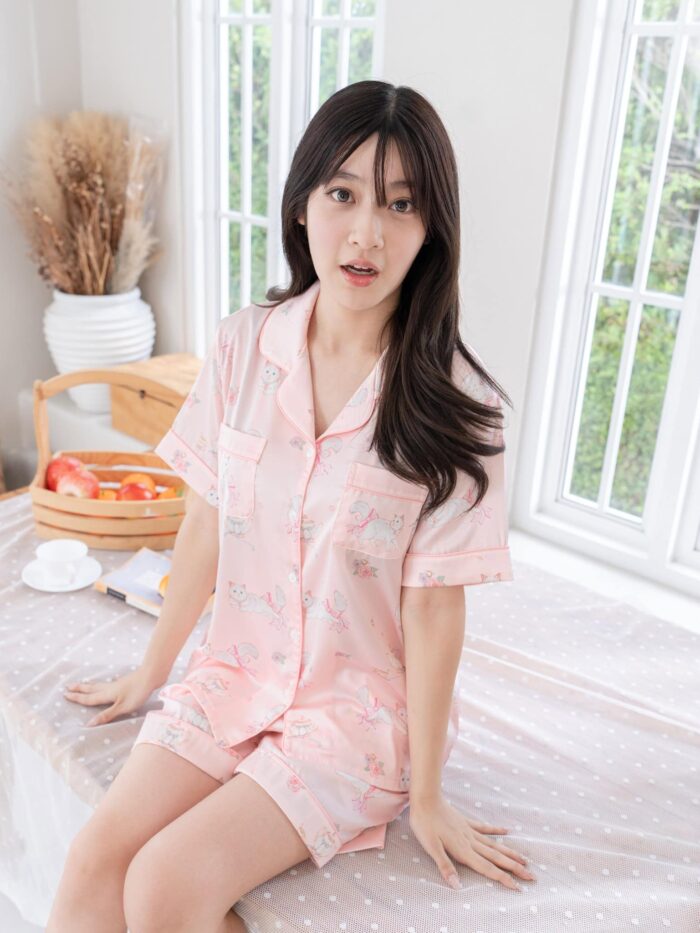 ชุดนอน LovelyNight แขนสั้น-ขาสั้น Cat Afternoon Tea A17 - Image 6