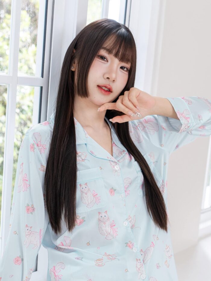 ชุดนอน LovelyNight แขนยาว-ขายาว Cat Afternoon Tea B17 - Image 7