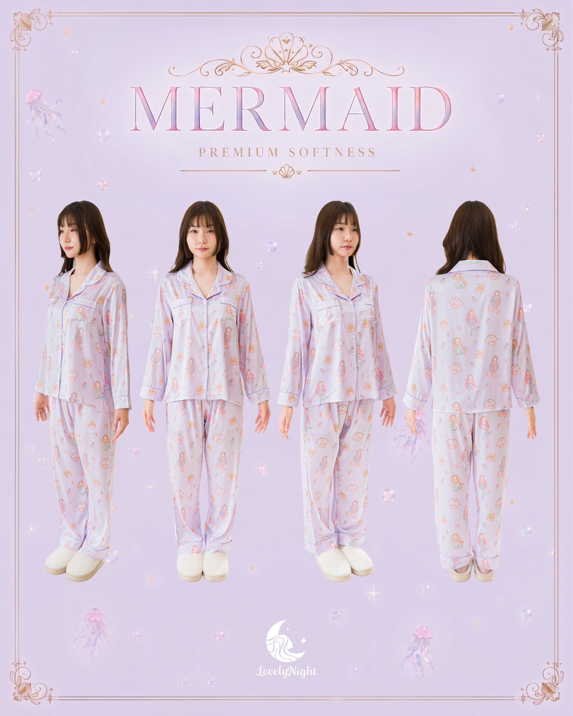 ชุดนอน LovelyNight แขนยาว-ขายาว Pretty Mermaid B24 - Image 10