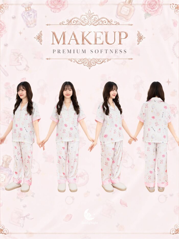 ชุดนอน LovelyNight แขนสั้น-ขายาว Makeup D26 - Image 8