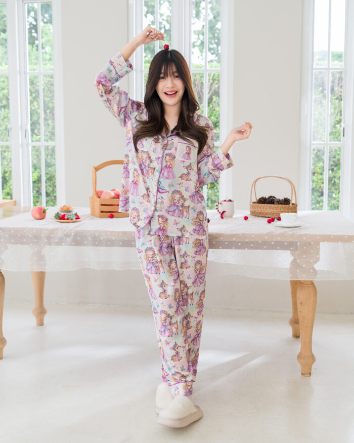 ชุดนอน LovelyNight แขนยาว-ขายาว Princess B15