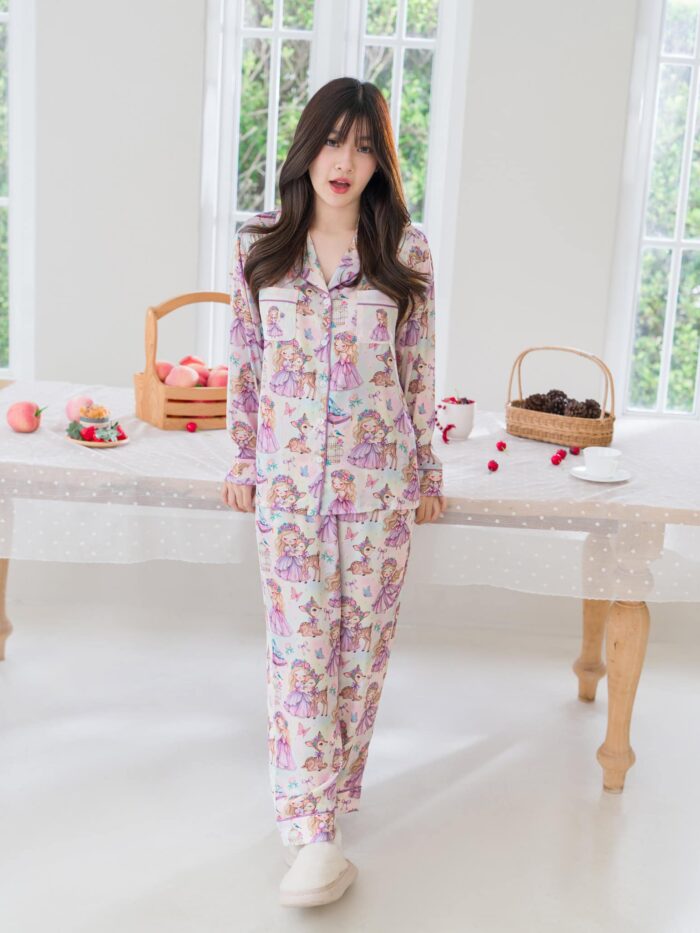 ชุดนอน LovelyNight แขนยาว-ขายาว Princess B15 - Image 9