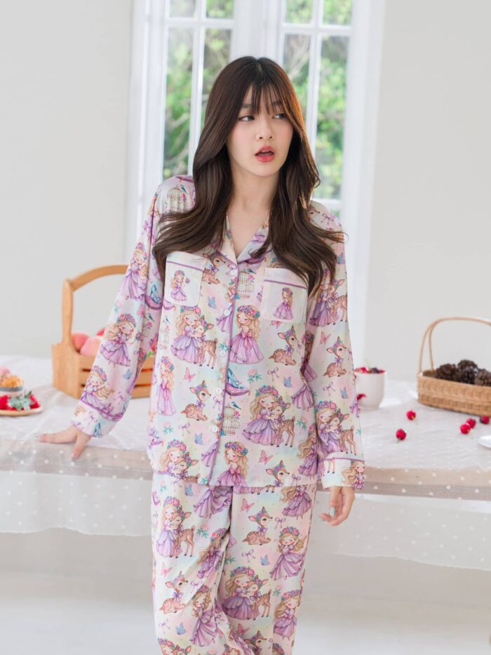 ชุดนอน LovelyNight แขนยาว-ขายาว Princess B15 - Image 5