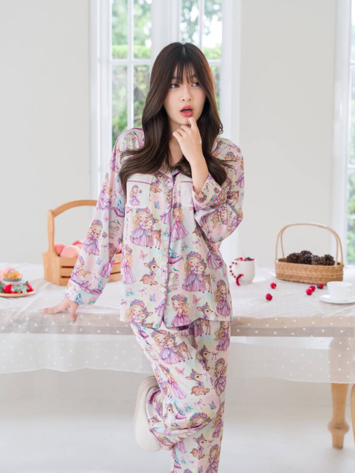 ชุดนอน LovelyNight แขนยาว-ขายาว Princess B15 - Image 4