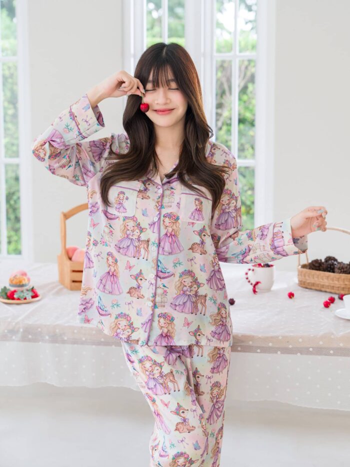 ชุดนอน LovelyNight แขนยาว-ขายาว Princess B15 - Image 3