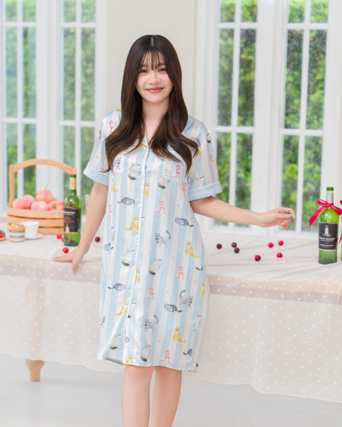 ชุดนอน LovelyNight กระโปรง Pretty Cats C18
