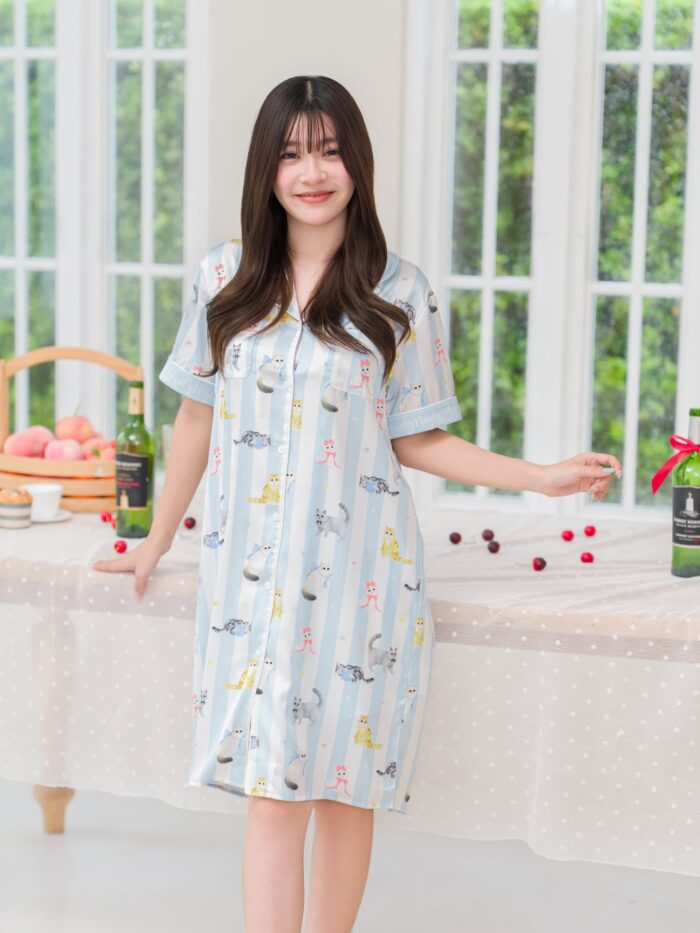 ชุดนอน LovelyNight กระโปรง Pretty Cats C18