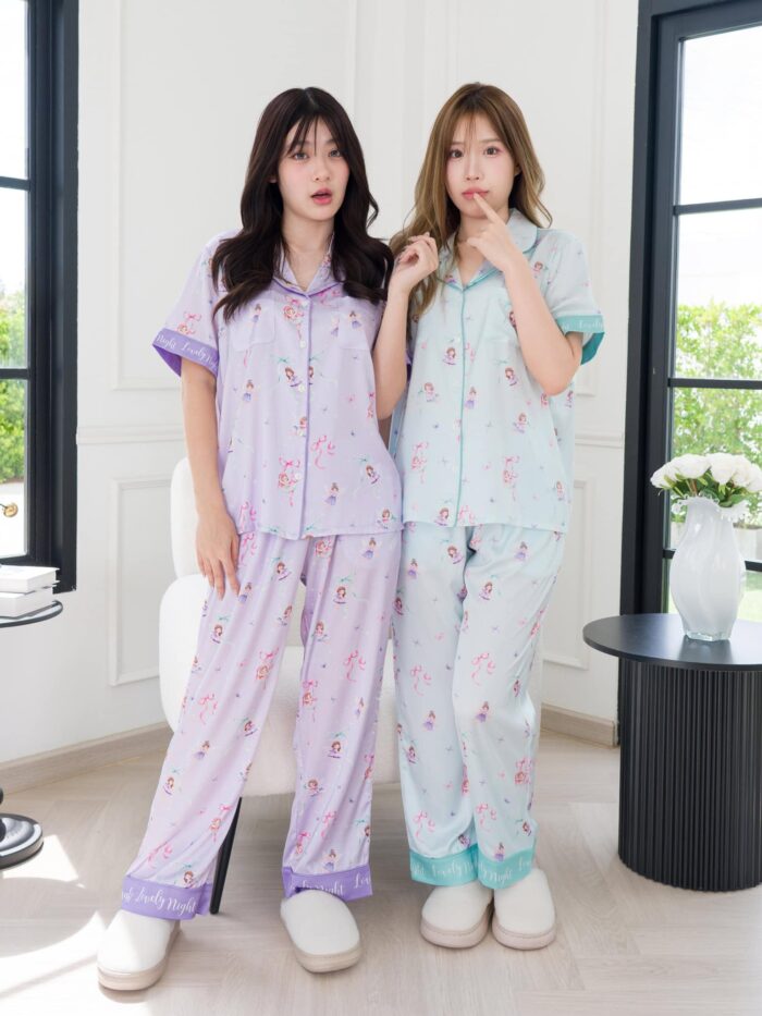 ชุดนอน LovelyNight แขนสั้น-ขายาว Little Angel D28