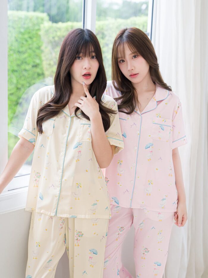 ชุดนอน LovelyNight แขนสั้น-ขายาว Cozy Duck D30 - Image 2