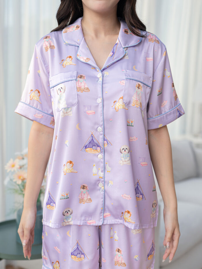 ชุดนอน LovelyNight แขนสั้น-ขาสั้น Buaykhem Gang A80 - Image 2