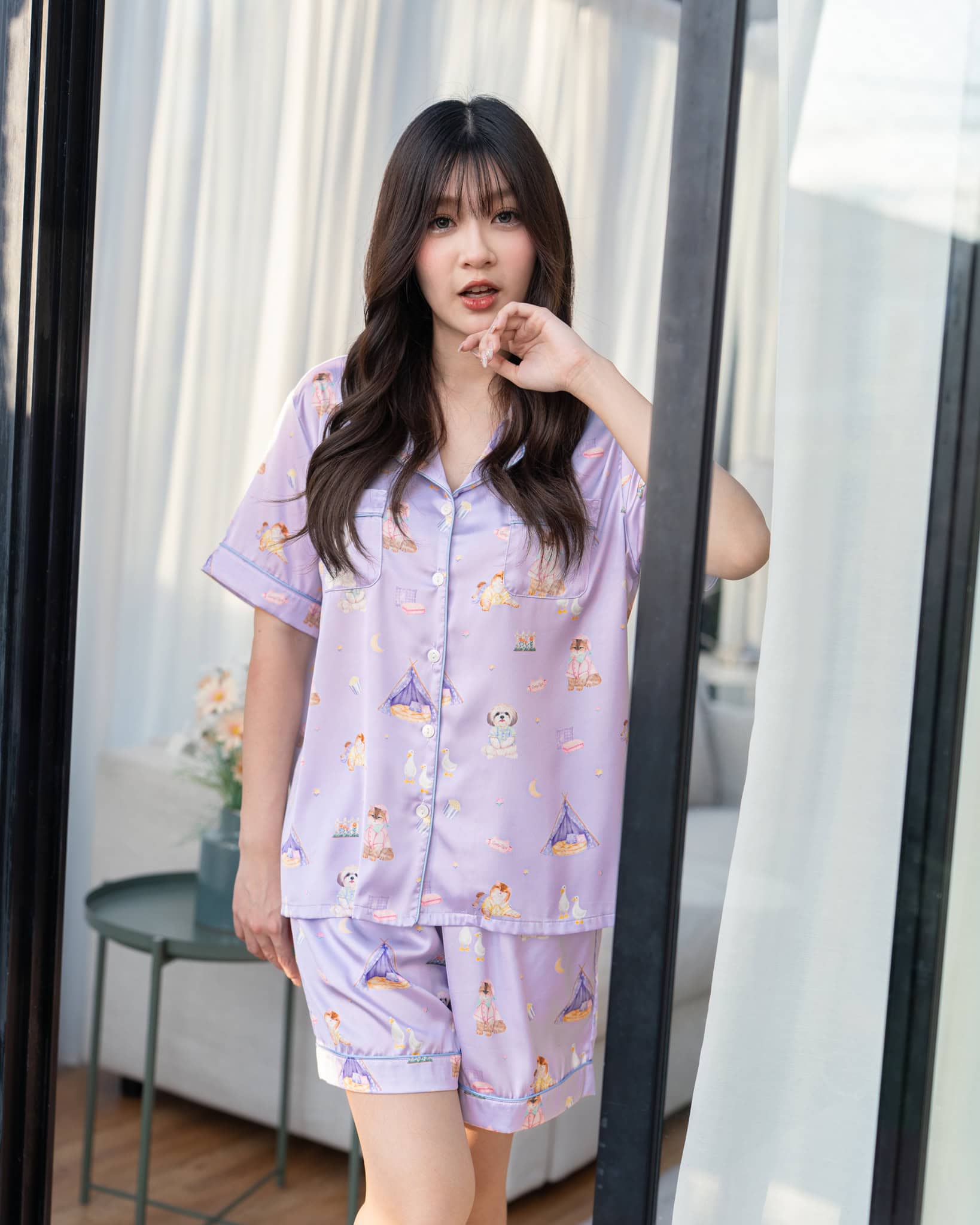 ชุดนอน LovelyNight แขนสั้น-ขาสั้น Buaykhem Gang A80