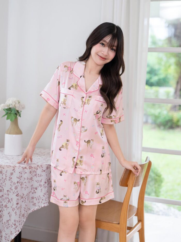 ชุดนอน LovelyNight แขนสั้น-ขาสั้น Theia A81