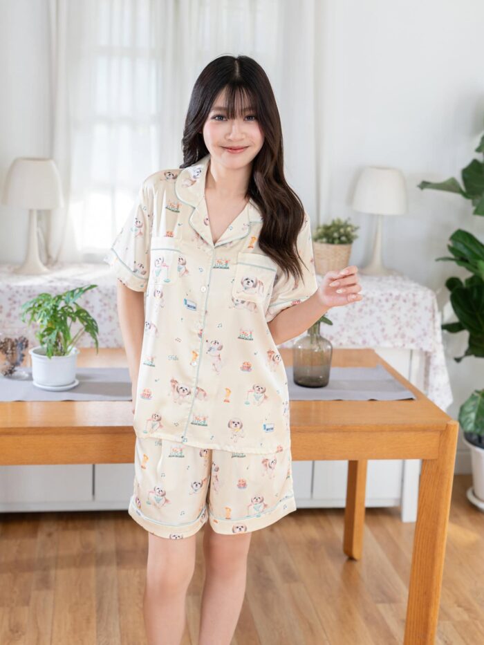 ชุดนอน LovelyNight แขนสั้น-ขาสั้น Fufu A83