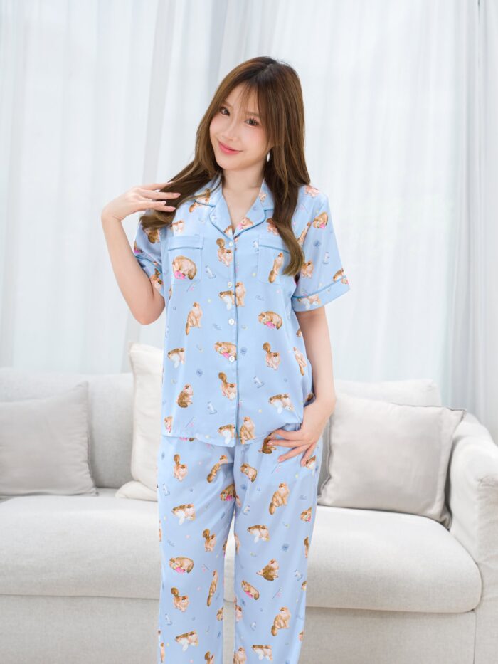 ชุดนอน LovelyNight แขนสั้น-ขายาว Pluto D82
