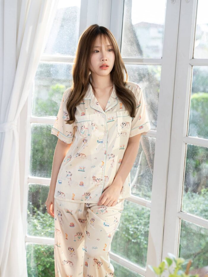 ชุดนอน LovelyNight แขนสั้น-ขายาว Fufu D83