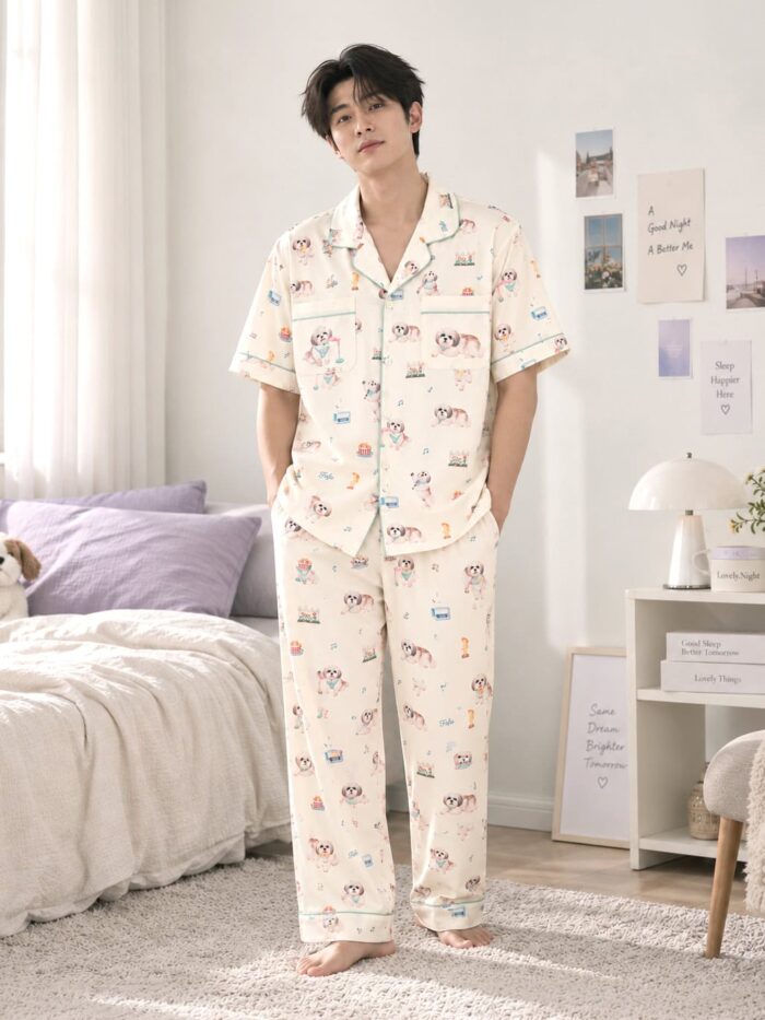 ชุดนอนผู้ชาย LovelyNight แขนสั้น-ขายาว Fufu D86