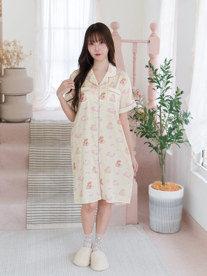 ชุดนอน LovelyNight กระโปรง Toy Puppy Yellow C33